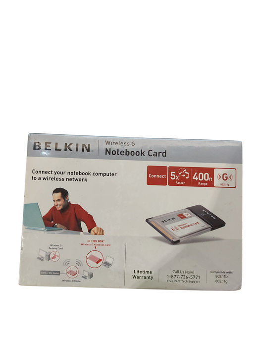 Belkin Wireless G Notebook Card 802.11g/802.11b WiFi 400ft range