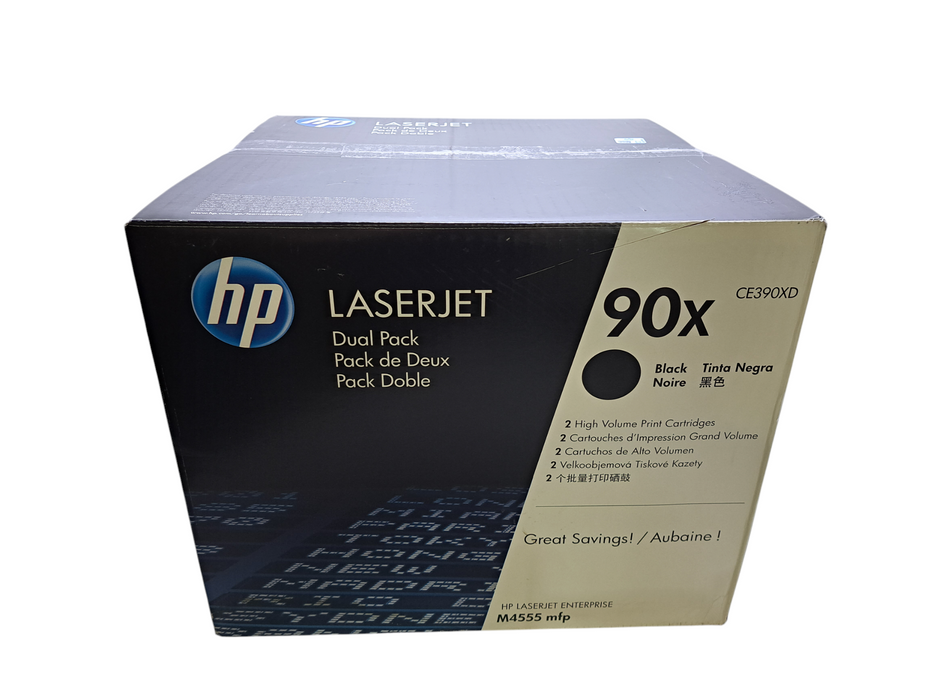 Genuine HP 90X Black CE390XD Dual Pack High Volume Print Toner Cartridge )