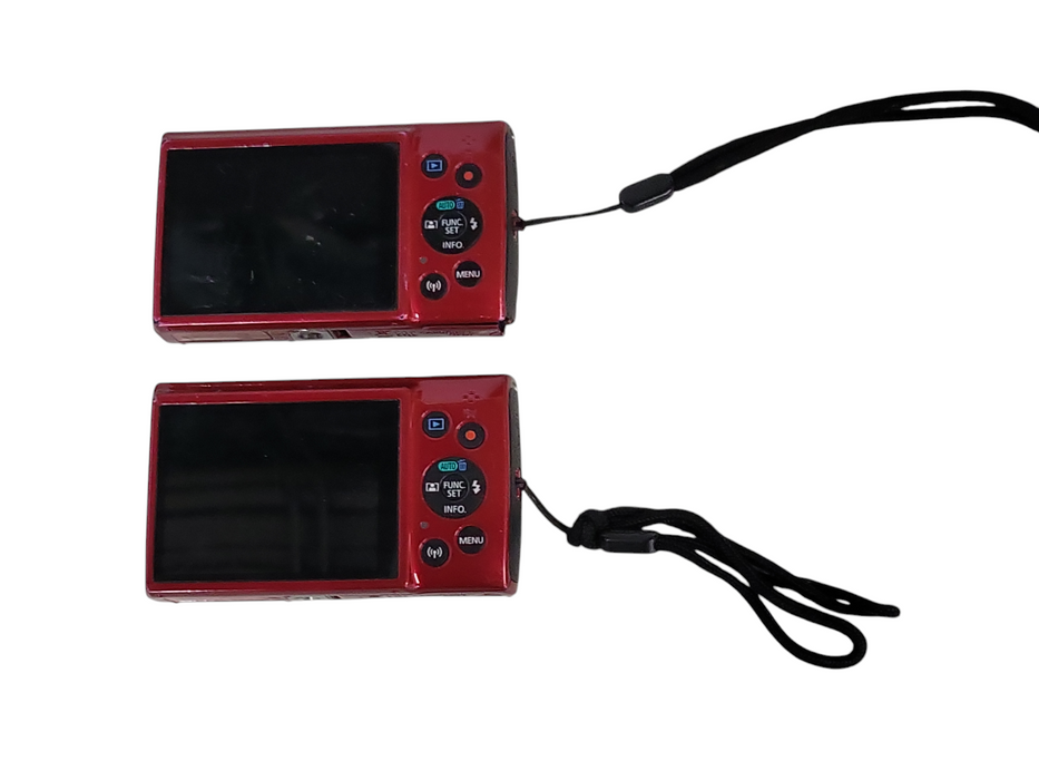 Lot of 2x Canon Power Shot Elph 190 IS 10x Zoom Digital Camera Red. READ _