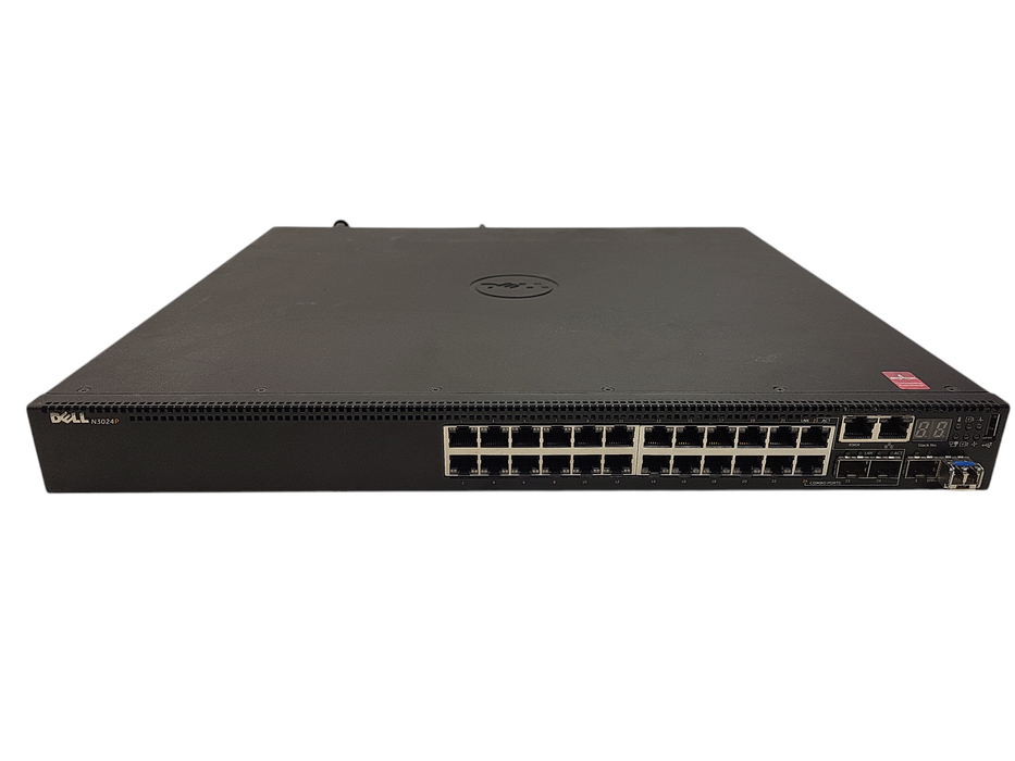 Dell PowerSwitch N3024P 24Px1Gbe L3 2Px10Gbe PoE+ Switch | 1xPSU + 041VC3 2x1 !