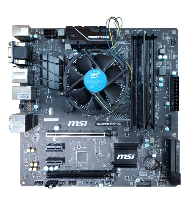 MSI C236M Workstation Motherboard Core i3-6100, 16GB DDR4 w/ I/O Shield