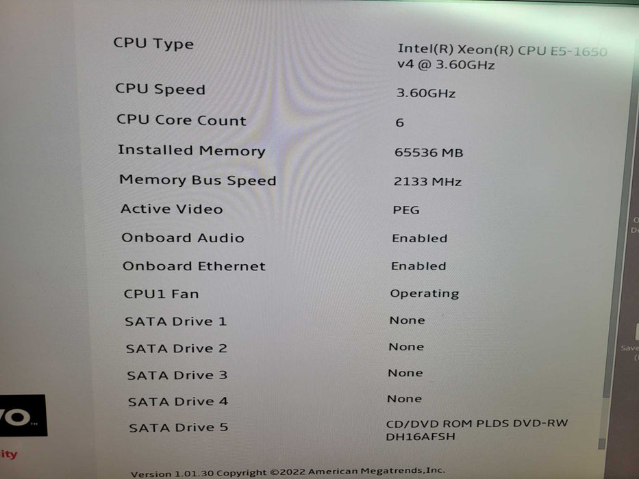 Lenovo ThinkStation P510 - Xeon E5-1650 v4 64GB DDR4 NO HDD 490W PSU