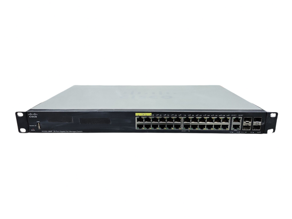 Cisco SG350-28MP-K9 V04, 28-Port Gigabit PoE Managed Switch, 4x SFP