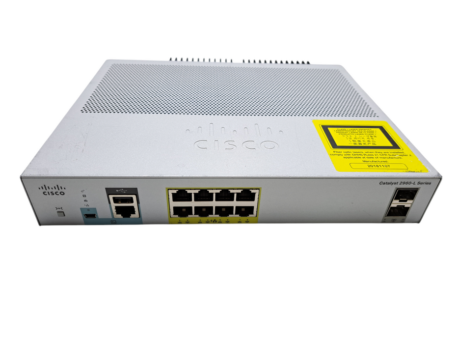 Cisco WS-C2960L-8PS-LL | 8-Port Gigabit PoE+ 2x SFP Silent Managed Switch )