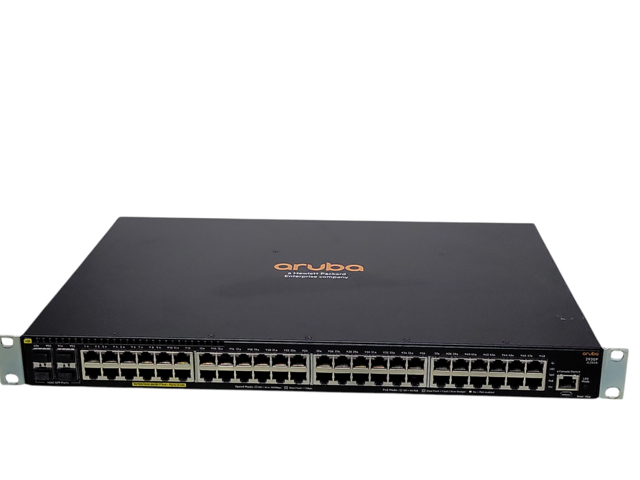 Aruba 2930F JL262A 48-port Gigabit PoE+ 370w 4x SFP Network Switch w/ Ears _