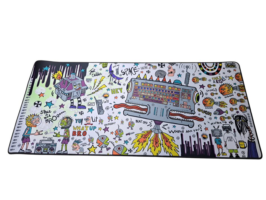 Ouchkick 2 x Space Desk Pad, Art By Zach Puchowitz, Large Mouse Pad Q