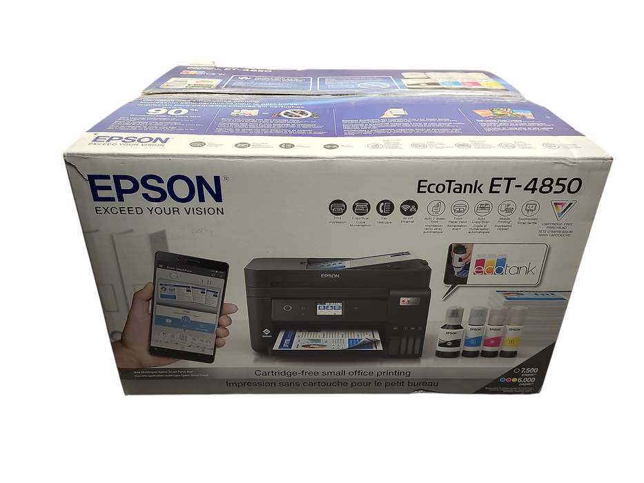 Epson EcoTank ET-4850 Color Inkjet All-In-One Printer Open box $