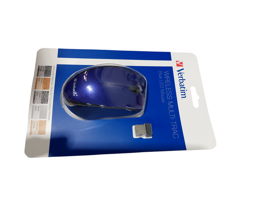 Verbatim Multi-Trac Wireless Blue LED Mouse Purple Shine ( New ) Q=