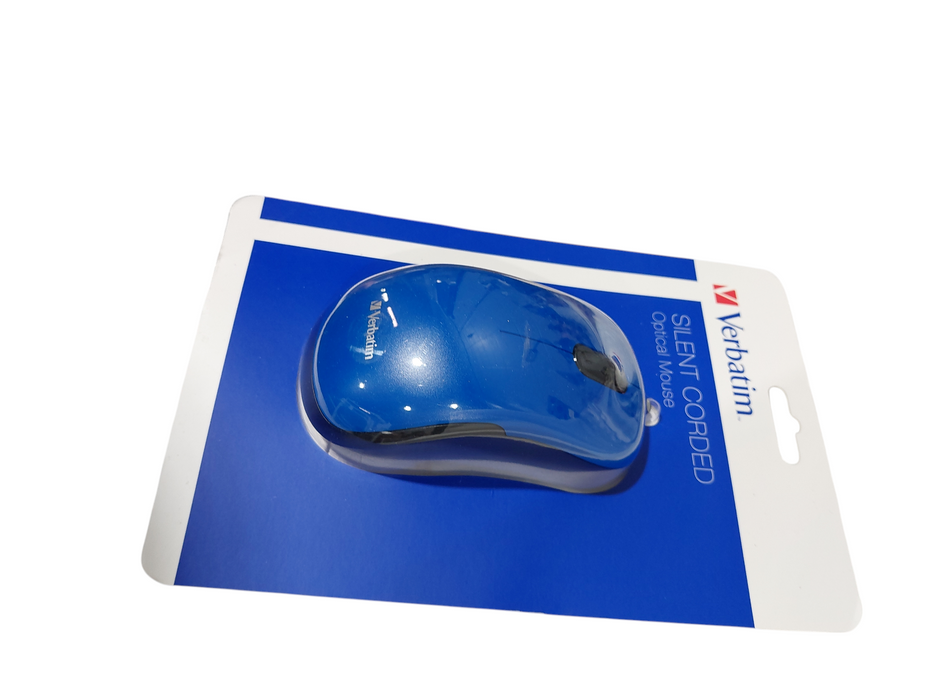 Verbatim Silent Corded Optical Mouse Blue ( New ) =