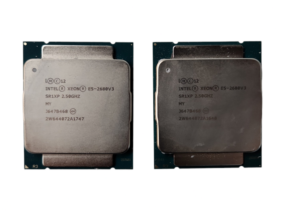 Lot of 2x Intel Xeon E5-2680 v3 SR1XP 12 Core 2.5GHz LGA 2011-3 Processor