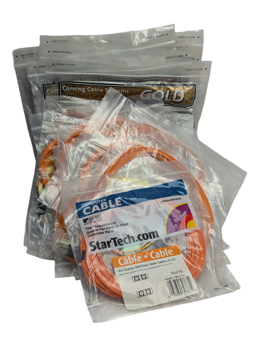 20 New Assorted Orange Fiber Optic Cables -