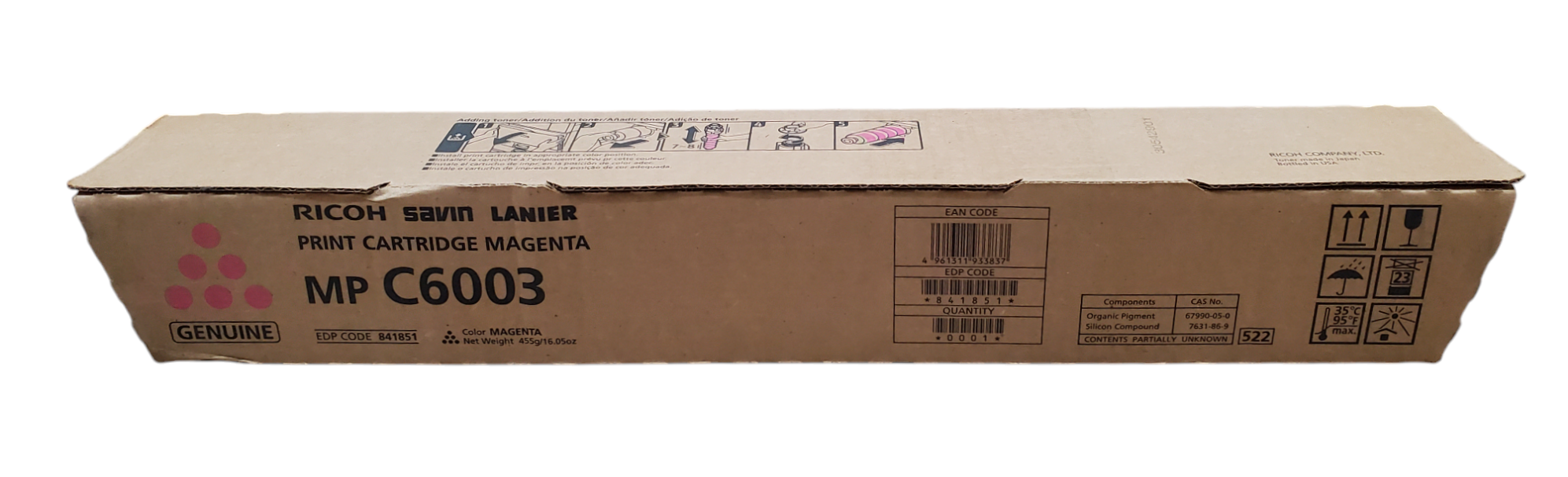 Genuine Ricoh Savin Lanier Printer Cartridge MP C6003 - Magenta - New