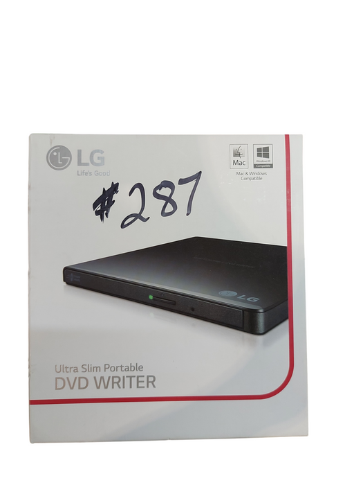 LG Ultra Slim Portable DVD Writer Compatible w/ Windows & Mac GP65NB60