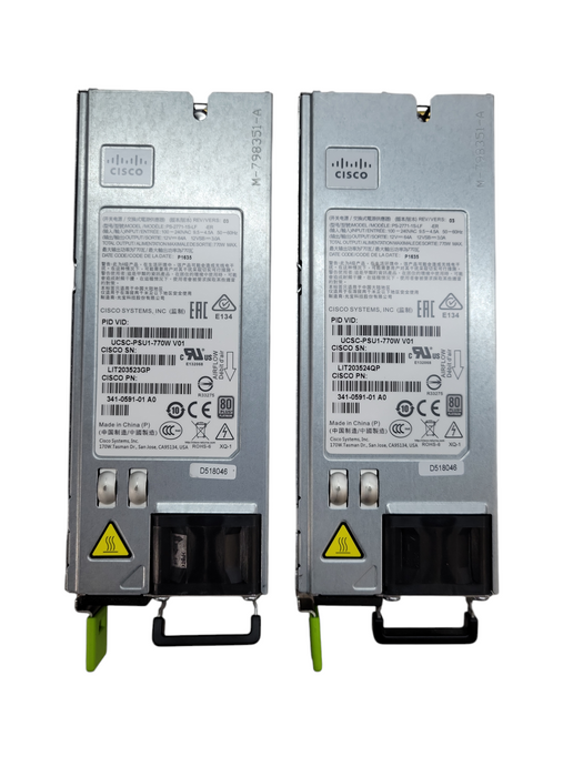 Lot of 2x - Cisco UCSC-PSU1-770W V01 770W Server PSU %