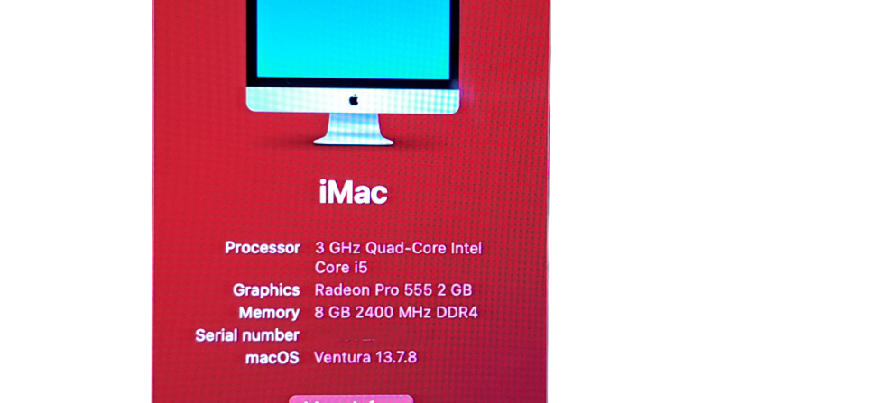 iMac 1418 i5-7400|8GB RAM DDR4|256GB SSD|Radeon Pro 555 GPU
