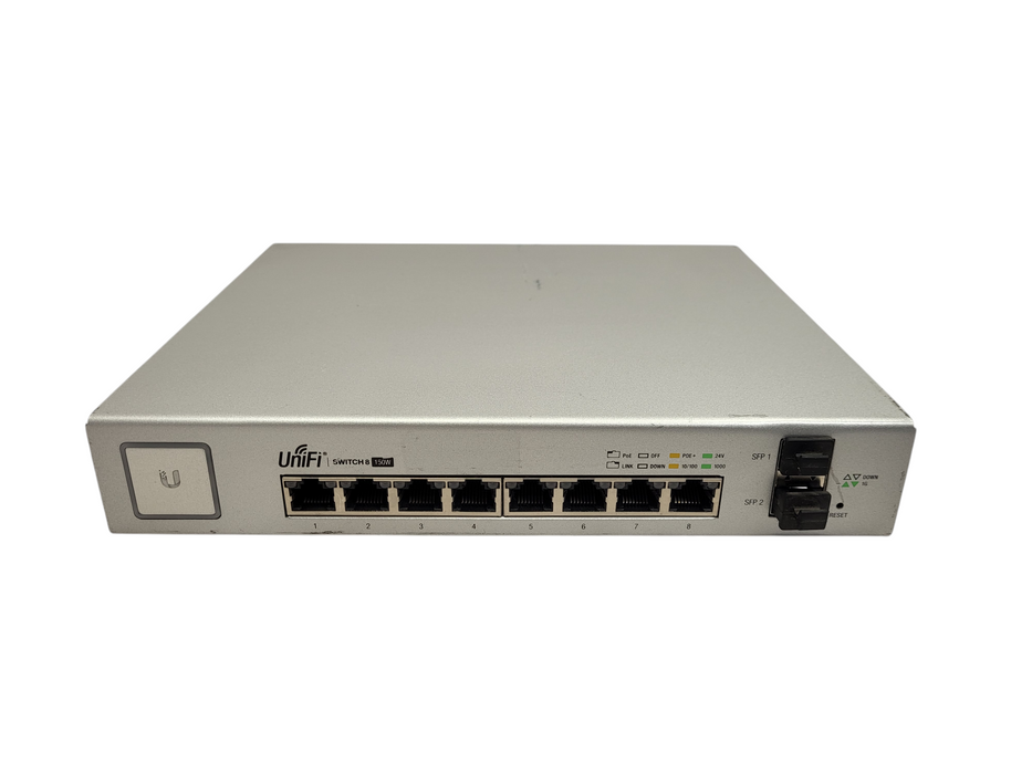 Ubiquiti UniFi 8-Port Gigabit Managed PoE Switch 2 SFP Ports (US-8-150W) $
