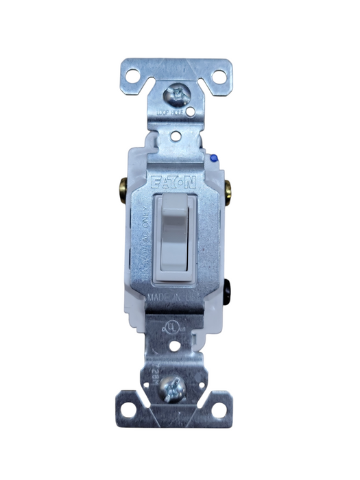 Eaton 1303-7W White 3-Way 15A Toggle Wall Light Switch Control 120V Bulk Q!