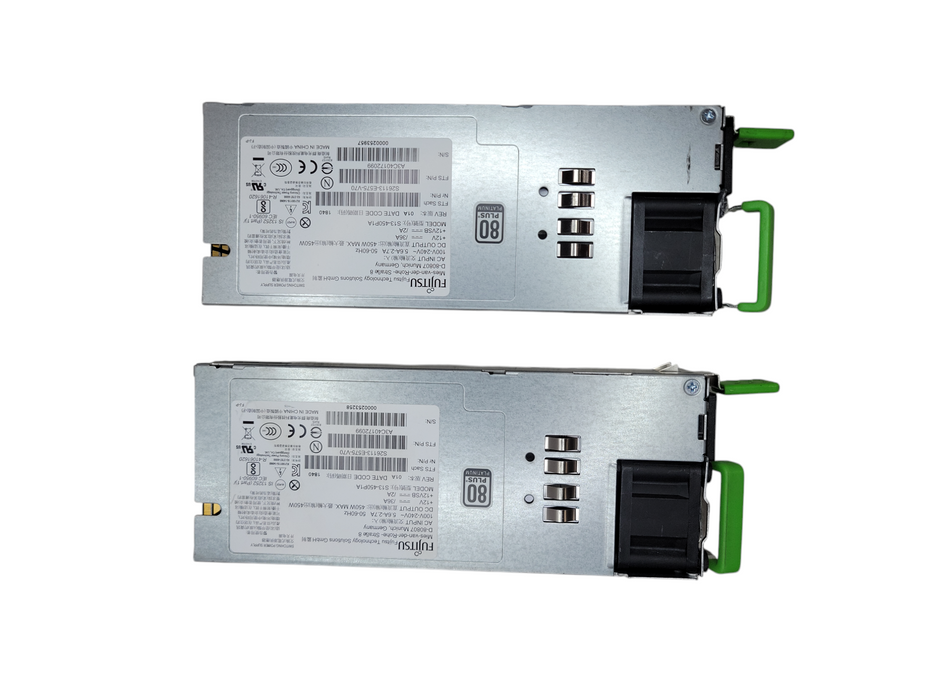 Lot of 2x - FUJITSU 450W 80 PLUS PLATINUM SERVER PSU (S13-450P1A) %