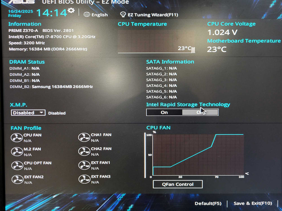 Asus Prime Z370-A i7-8700 @ 3.2GHz 16GB DDR4 $