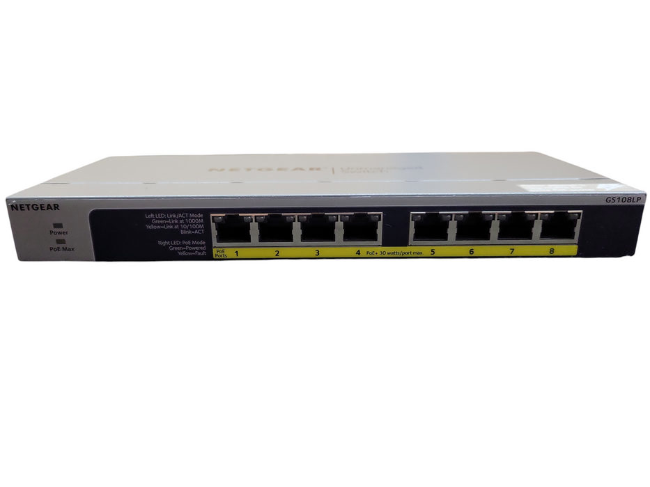 NETGEAR GS108LP | 8-Port Gigabit PoE/PoE+ Unmanaged Switch !
