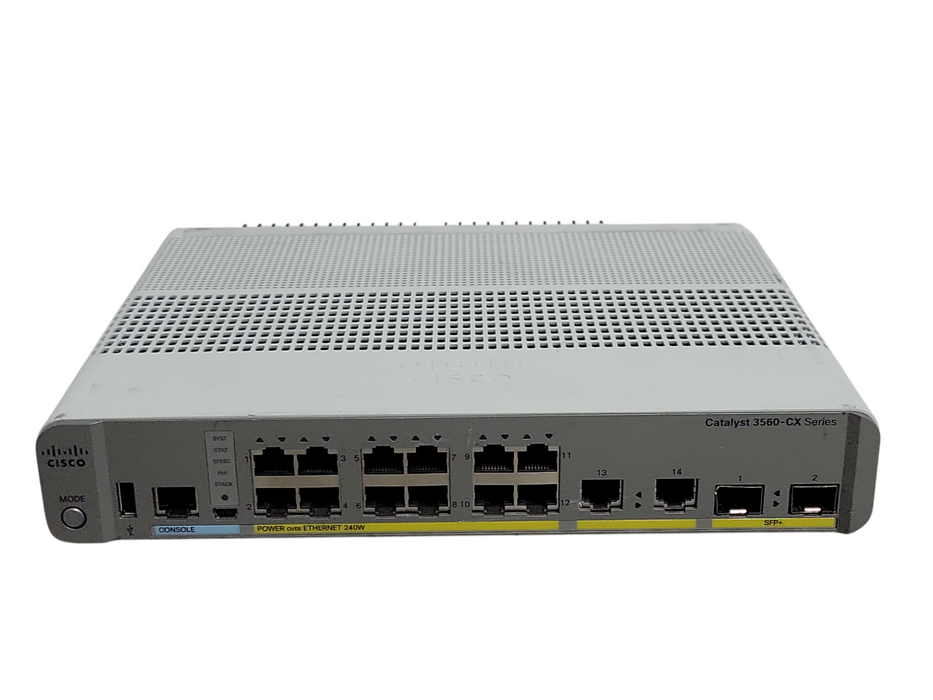 Cisco WS-C3560CX-12PD-S 16 Port Compact Switch, 12x PoE Ports 4x Uplinks _