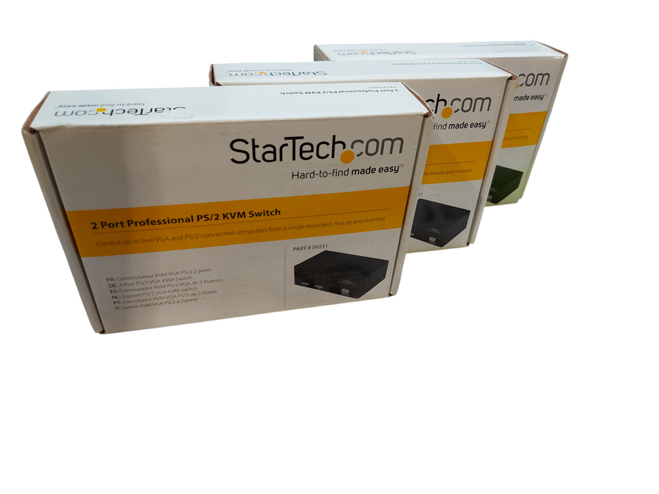 LOT 3x StarTech.com (SV231) 2-Ports External KVM Switch PS/2 Q