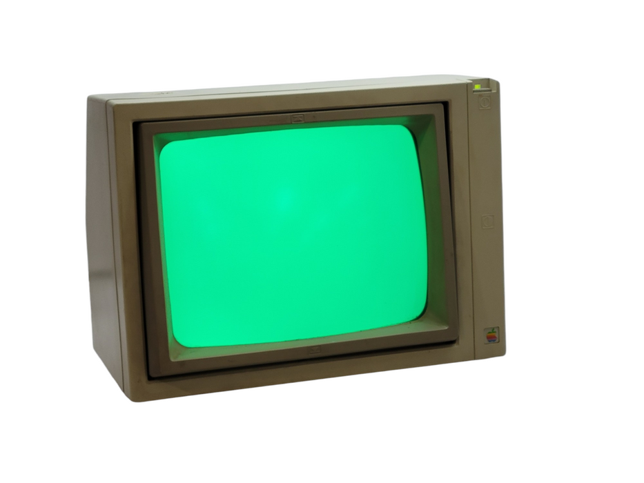 Apple A2M2010 Monitor II Green Phosphor CRT Vintage Computer Monitor %