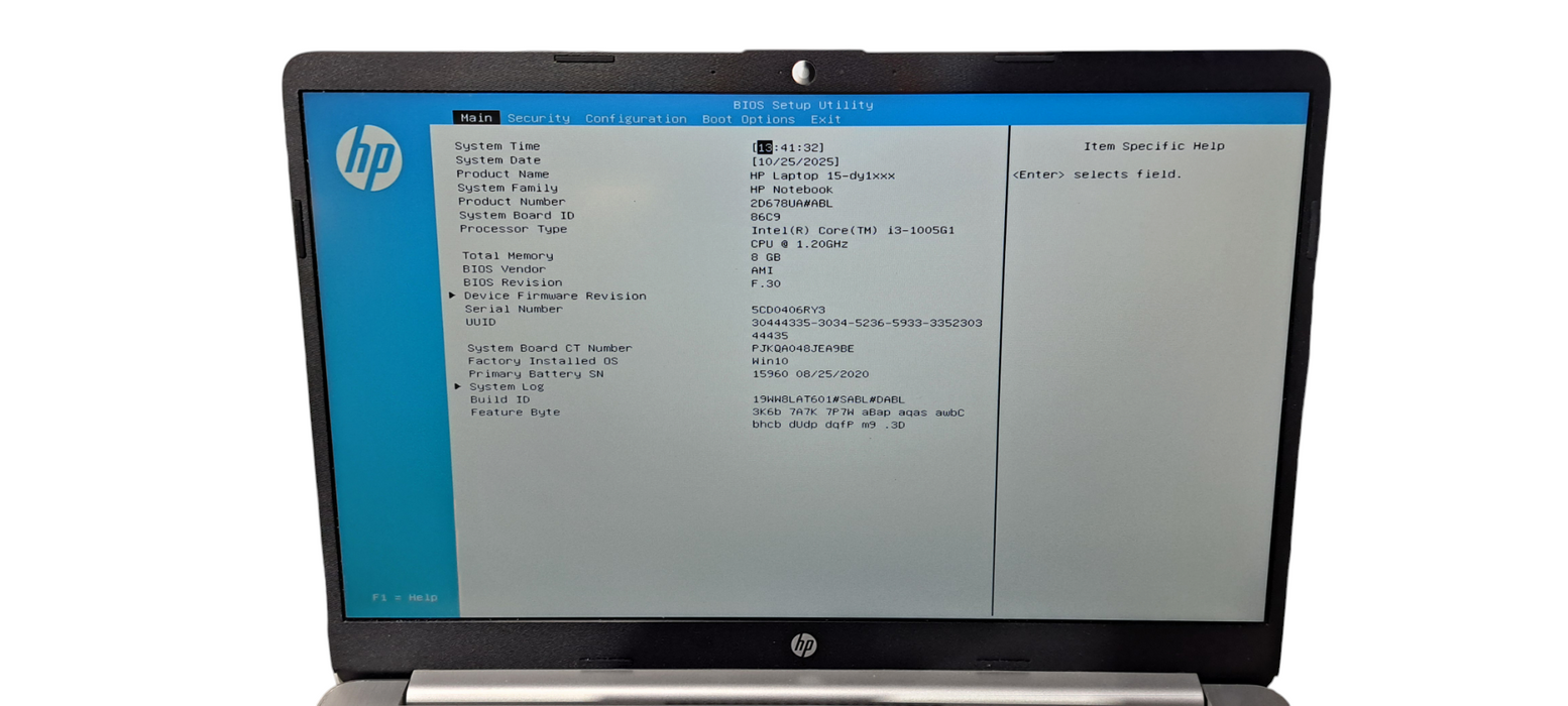 HP NoteBook i3-1005G1|8GB RAM DDR4|256GB NVMe W/ AC  Lap200