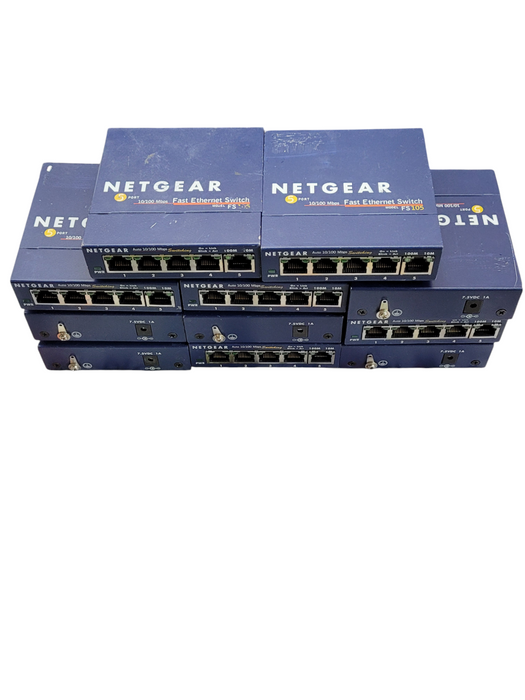 LOT of 10x NETGEAR ProSafe 5 Port 10/100 FS105