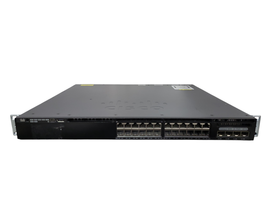 Cisco WS-C3650-24PS-L, 24 Port PoE+ Gigabit Switch + 1x PSU & 4X1G !