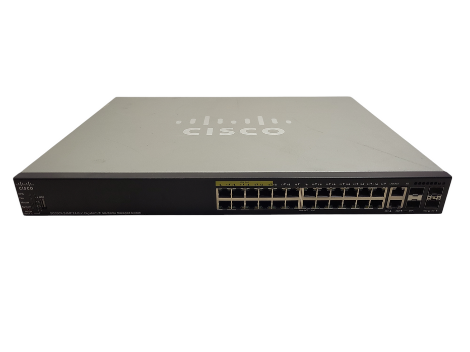 Cisco SG550X-24MP-K9 V02 | 24-Port Gigabit PoE Stackable Managed Switch Q $
