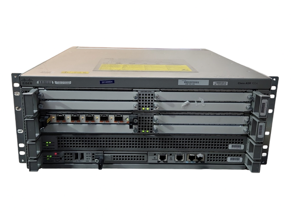 Cisco ASR 1004 w/ SPA-5x1GE-V2, ASR1000-ESP20, ASR1000-RP2, 2x PSU