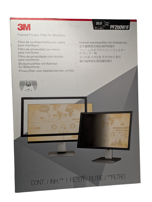 3M Framed Privacy Filter for 20" Widescreen Monitor 16:10 PF200W1F Q-