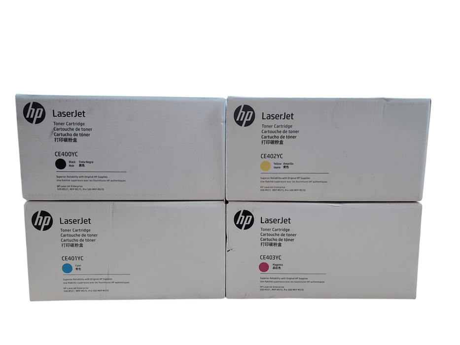 Lot 4x HP LaserJet Toner CE400YC, CE401YC, CE402YC, CE403YC - New