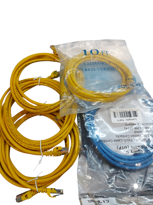 LOT 5x - 10FT CAT6 Network Ethernet Patch Cable RJ45