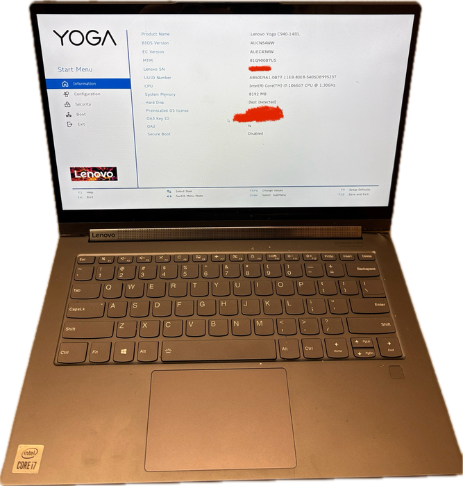 Lenovo Yoga C940-14IIL TOUCH i7-1065G7 8GN RAM For Parts/Repair READ! Lap200