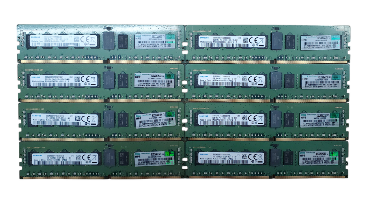 Lot 8x Samsung 8GB 1RX4 PC4-2133P-RC0 DDR4 Server Ram