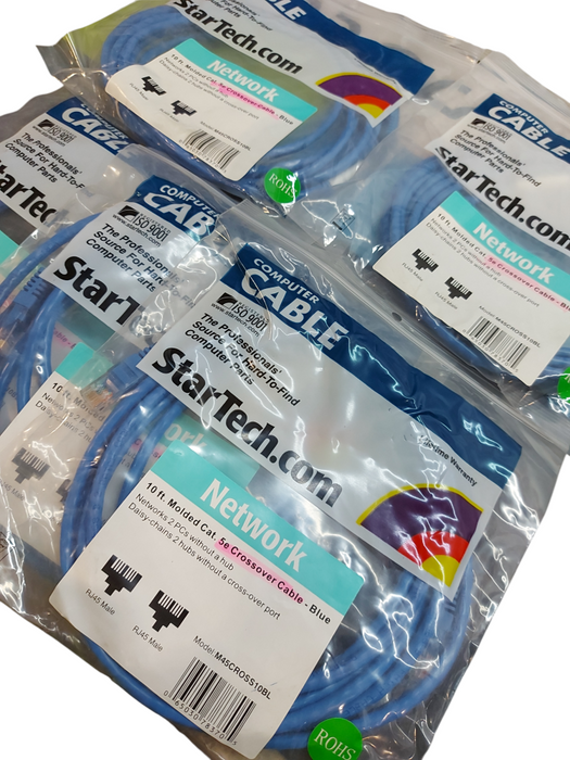 LOT 5x - STARTECH.COM 10FT CAT 5E NETWORK CROSSOVER CABLE NEW!