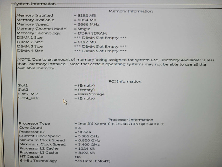 Dell Precision Tower 3430, Xeon E-2124G, 8GB DDR4, 256GB SSD !