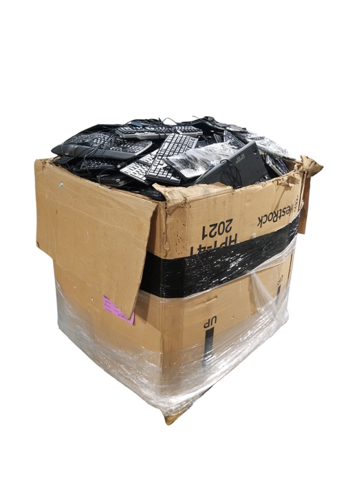 Bin of (736lbs ) Assorted Wired Keyboard and Mice, Mixed Brands, As is