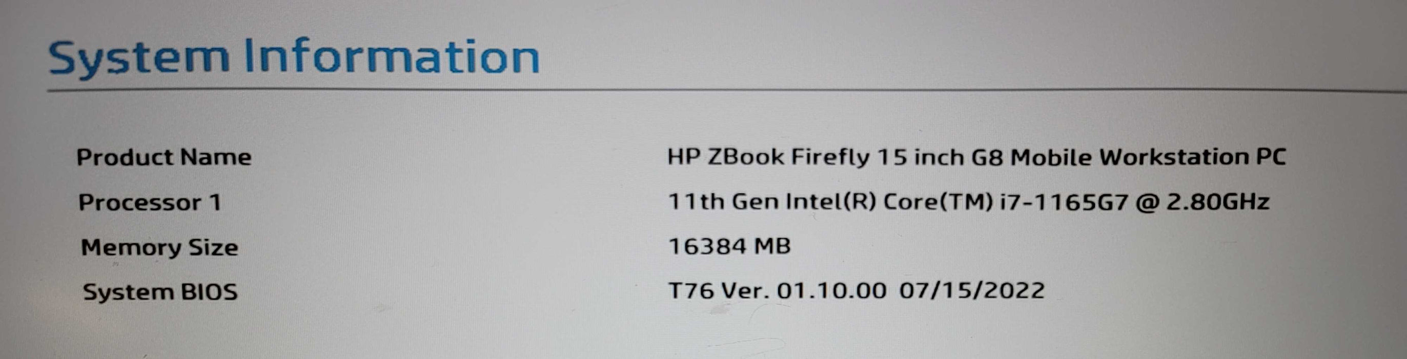 HP ZBook Firefly 15.6 G8  i7-1165G7 16GB RAM NO SSD FOR PARTS  β BudLap