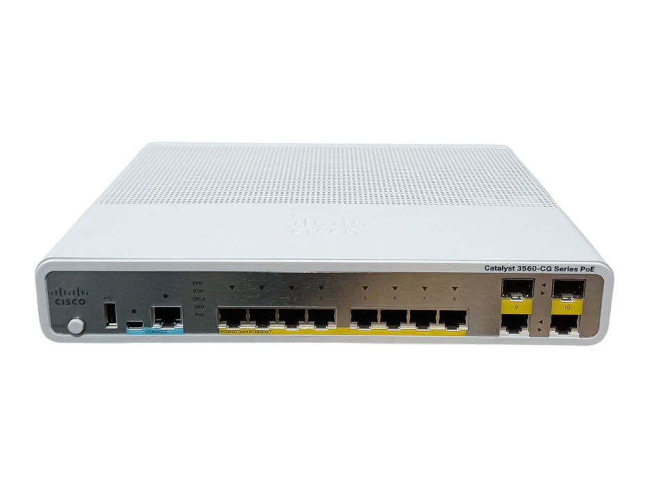 Cisco WS-C3560CG-8PC-S V03, 8-Port Gigabit PoE Silent Fanless Switch