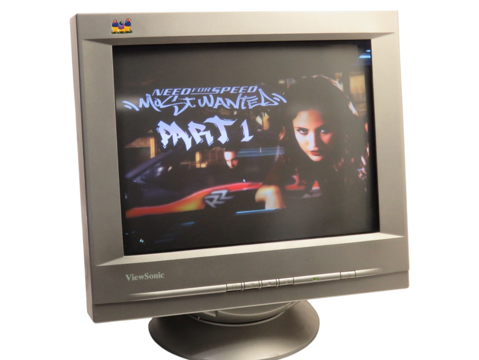 ViewSonic A72f VCDTS23125-3R 17 inch Flat Screen CRT Monitor Nice Silver -