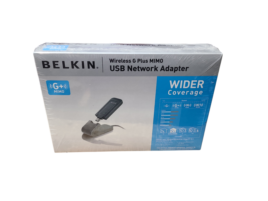 Belkin Wireless G Plus MIMO USB Network Adapter SEALED
