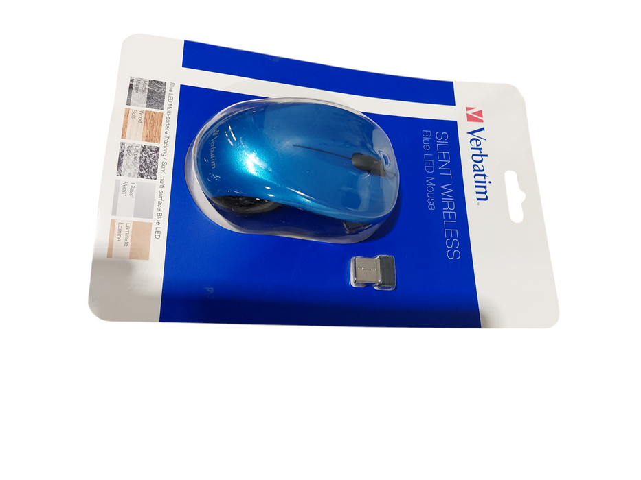 Verbatim Silent Wireless Blue LED Mouse Blue Shine ( New ) =