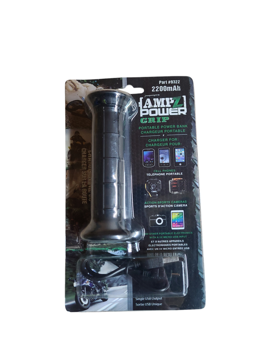 WASP 9322 Power Grip Portable Charger, 5V, WASPcam, Black