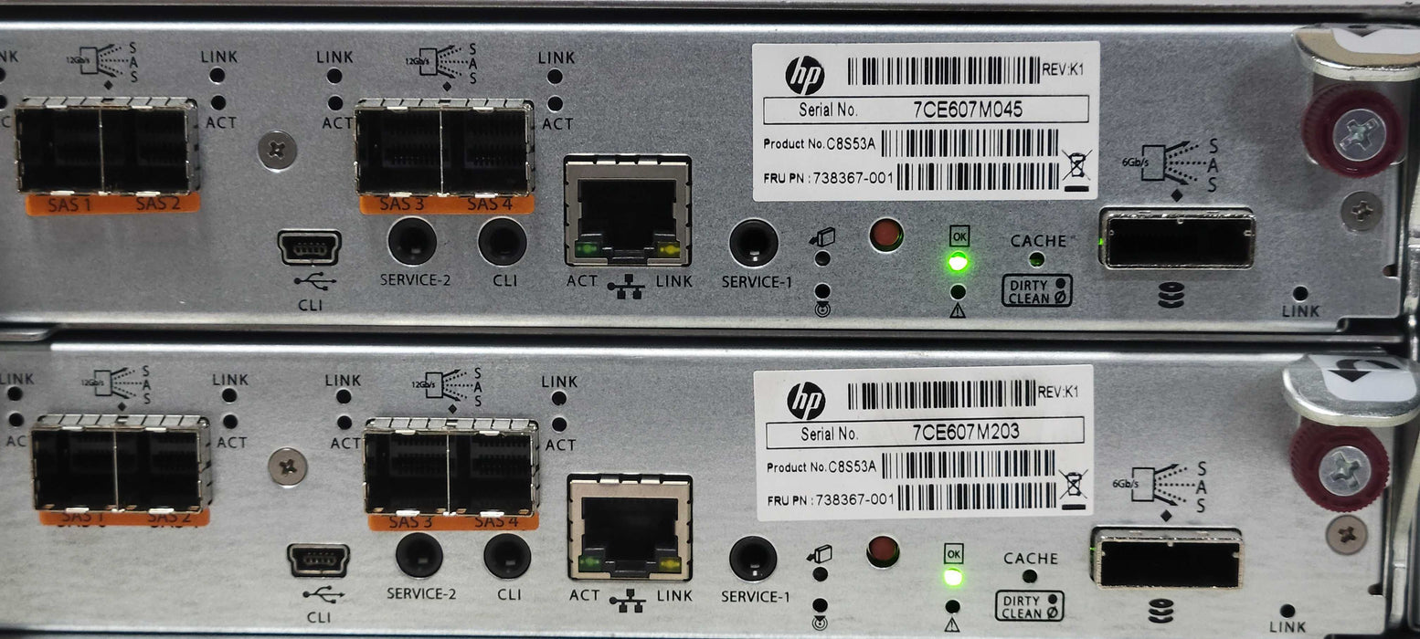 Lot of 2x HP MSA2040 FC SAS controller C8S53A 738367-001 _