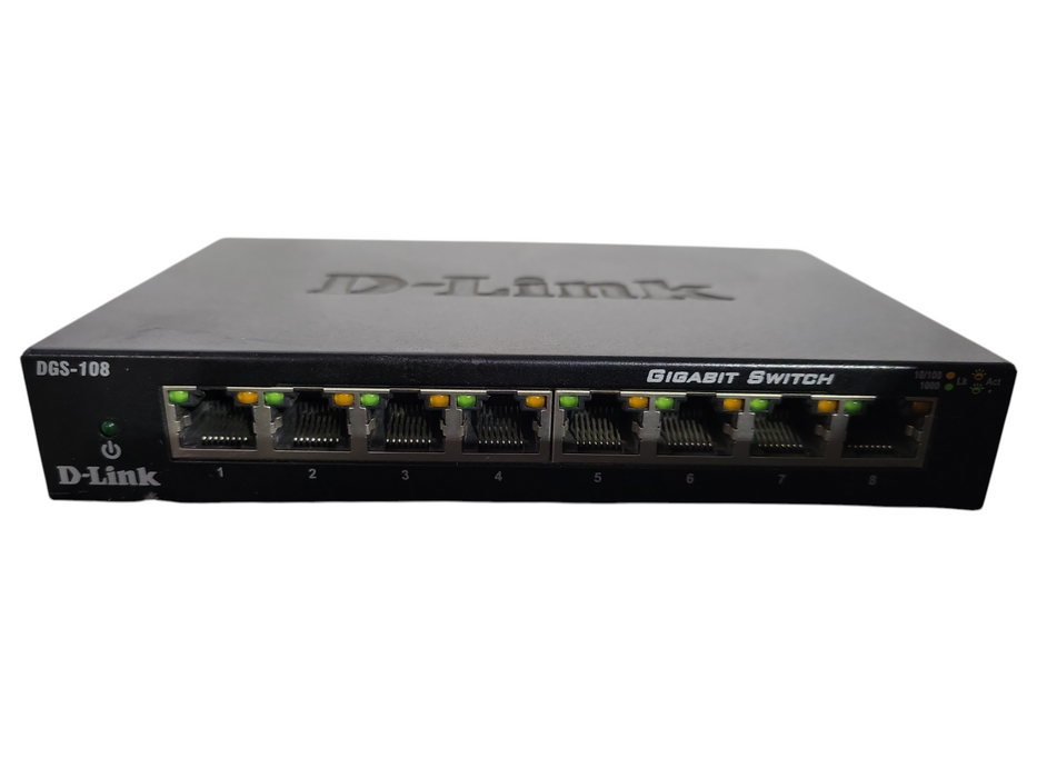 D-LINK DGS-108 8 Ports Gigabit Ethernet Switch !