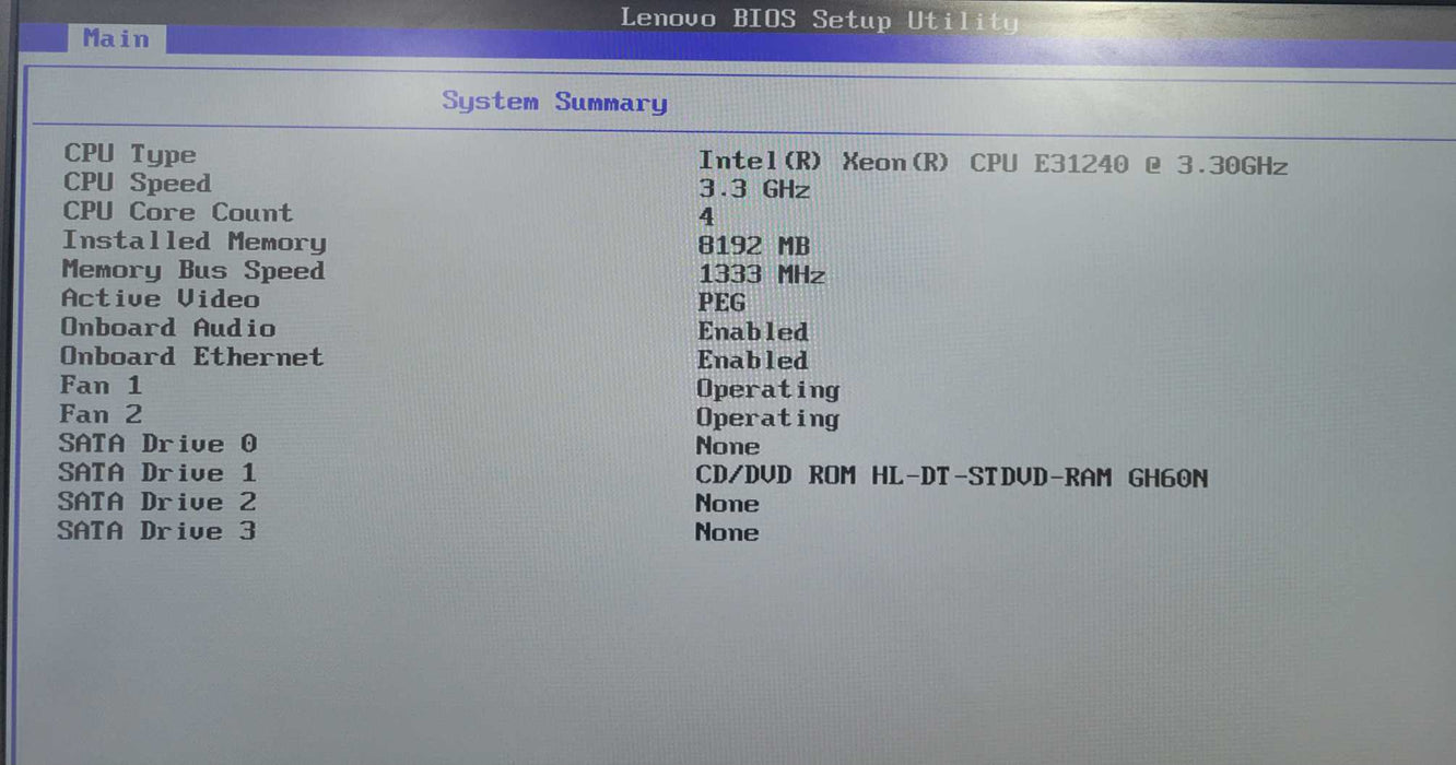 Lenovo | Thinkstation E30 | E31240 @ 3.3GHz | 8GB DDR3 | No HDD !