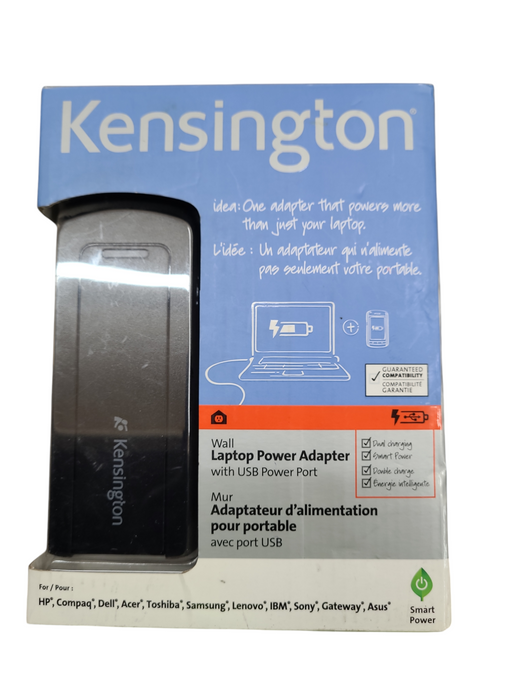 Kensington Laptop Wall Power Adapter With USB Power Port